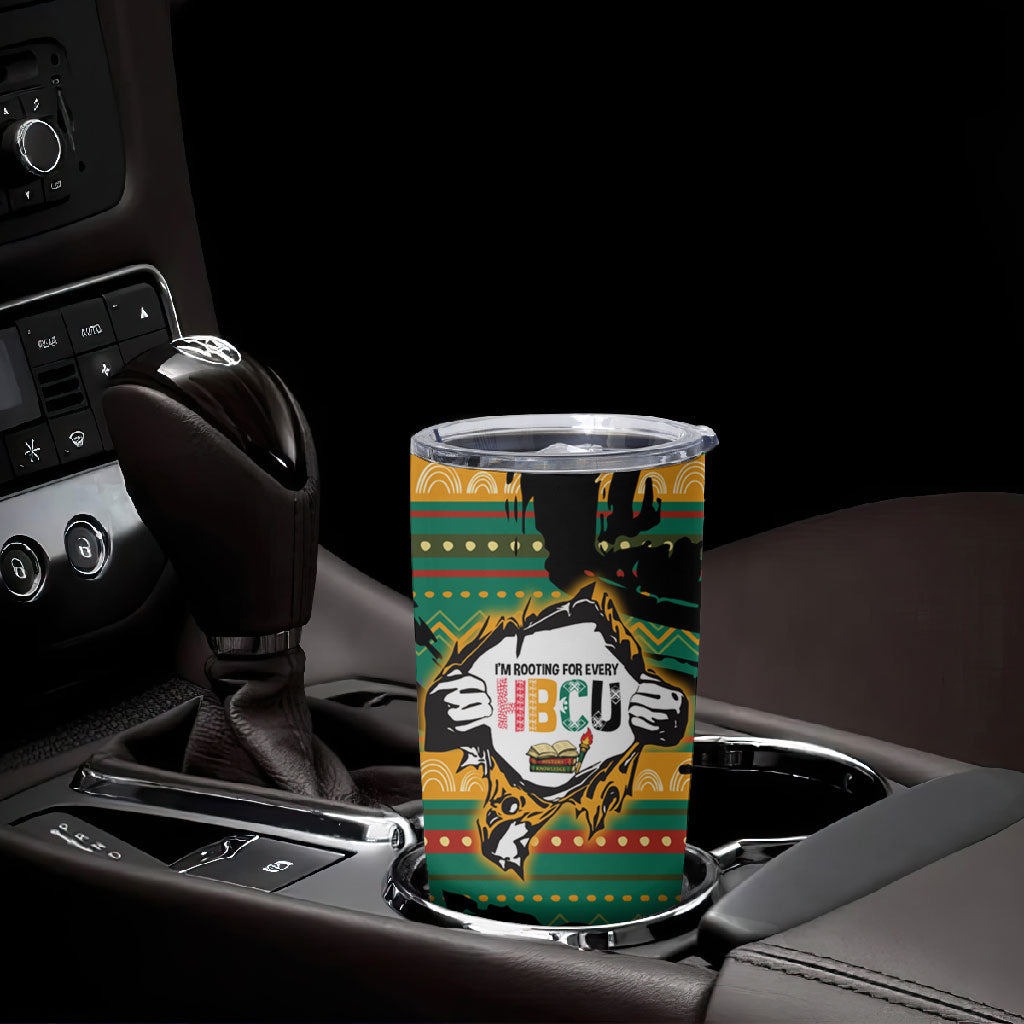 Rooting For Every HBCU Tumbler Cup Pan African Kente Pattern - History And Knowledge Torch