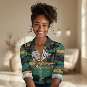 Rooting For Every HBCU Women Casual Shirt Pan African Kente Pattern - History And Knowledge Torch