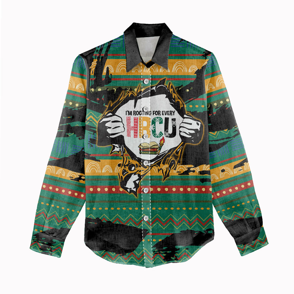 Rooting For Every HBCU Women Casual Shirt Pan African Kente Pattern - History And Knowledge Torch