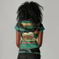 Rooting For Every HBCU Women V-Neck T-Shirt Pan African Kente Pattern - History And Knowledge Torch