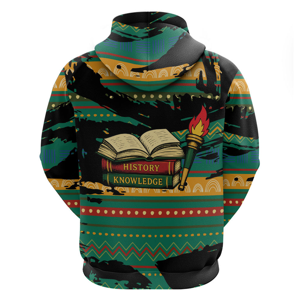 Rooting For Every HBCU Zip Hoodie Pan African Kente Pattern - History And Knowledge Torch