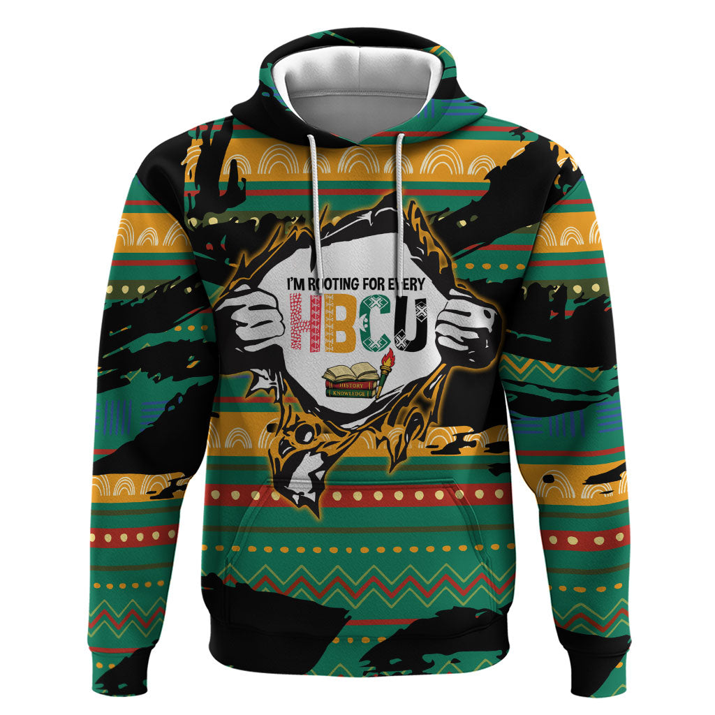 Rooting For Every HBCU Zip Hoodie Pan African Kente Pattern - History And Knowledge Torch