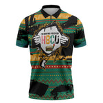 Rooting For Every HBCU Zipper Polo Shirt Pan African Kente Pattern - History And Knowledge Torch