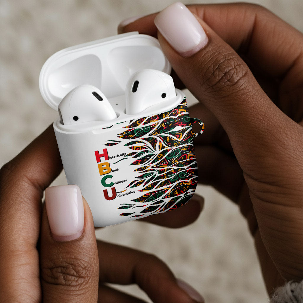 Historically Black Colleges Universities HBCU AirPods Case Pan African Colors Tribal Pattern Typography