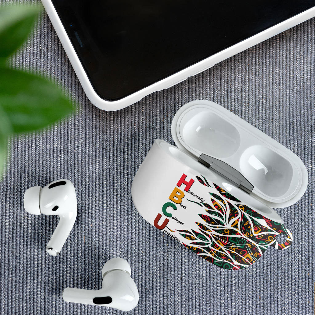 Historically Black Colleges Universities HBCU AirPods Case Pan African Colors Tribal Pattern Typography