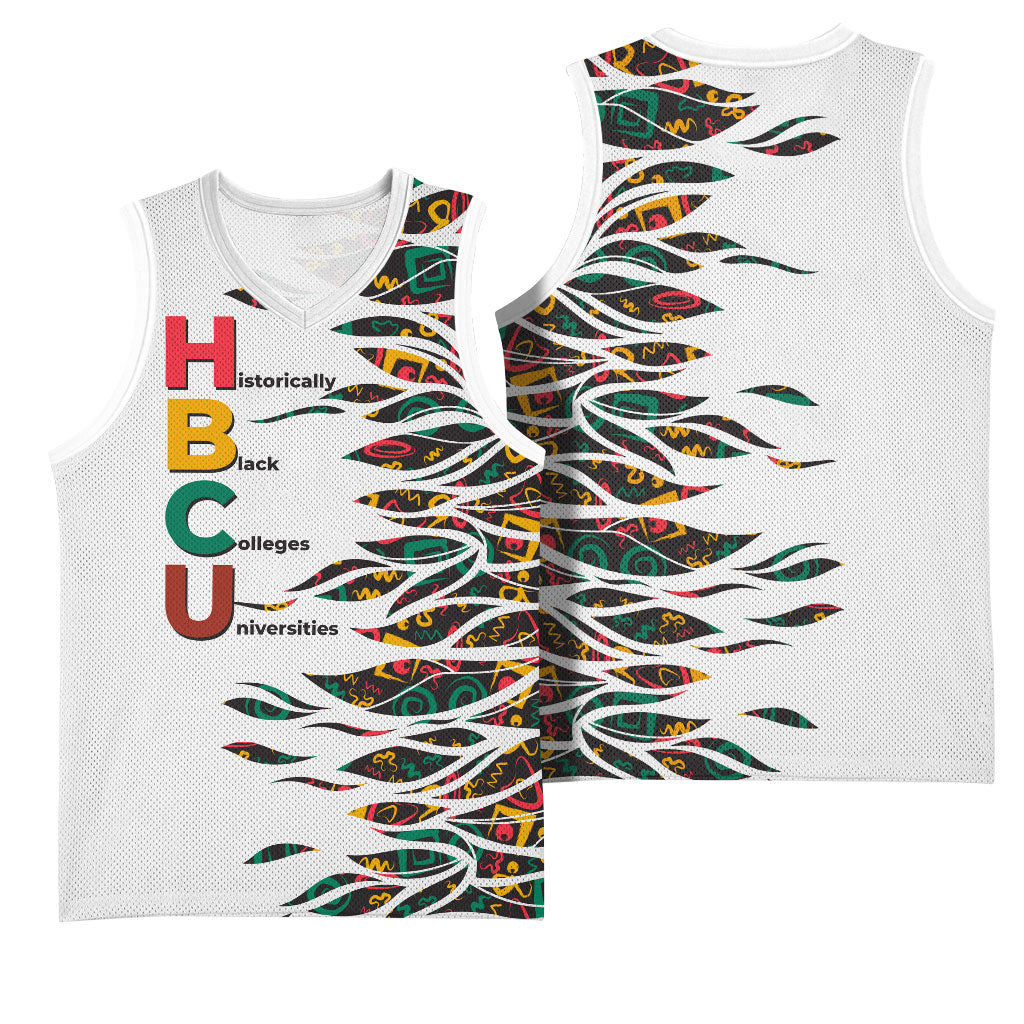 Historically Black Colleges Universities HBCU Basketball Jersey Pan African Colors Tribal Pattern Typography