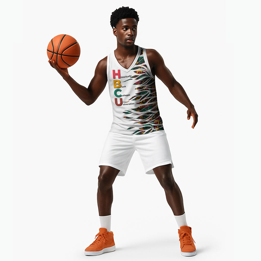 Historically Black Colleges Universities HBCU Basketball Jersey Pan African Colors Tribal Pattern Typography