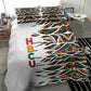 Historically Black Colleges Universities HBCU Bedding Set Pan African Colors Tribal Pattern Typography