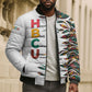 Historically Black Colleges Universities HBCU Bomber Puffer Jacket Pan African Colors Tribal Pattern Typography