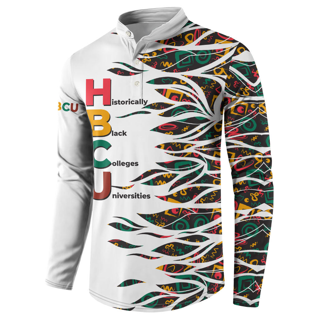 Historically Black Colleges Universities HBCU Button Sweatshirt Pan African Colors Tribal Pattern Typography