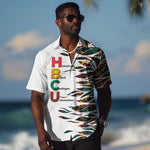 Historically Black Colleges Universities HBCU Hawaiian Shirt Pan African Colors Tribal Pattern Typography