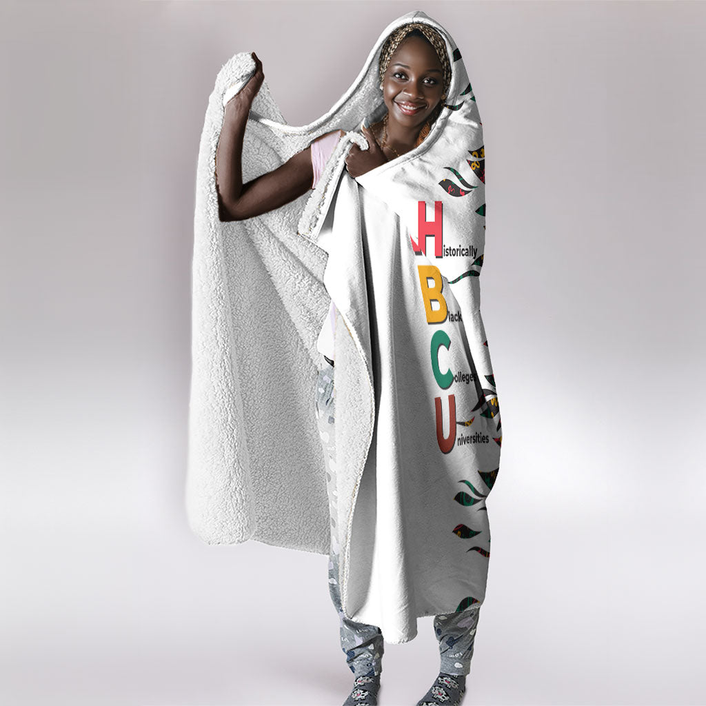 Historically Black Colleges Universities HBCU Hooded Blanket Pan African Colors Tribal Pattern Typography