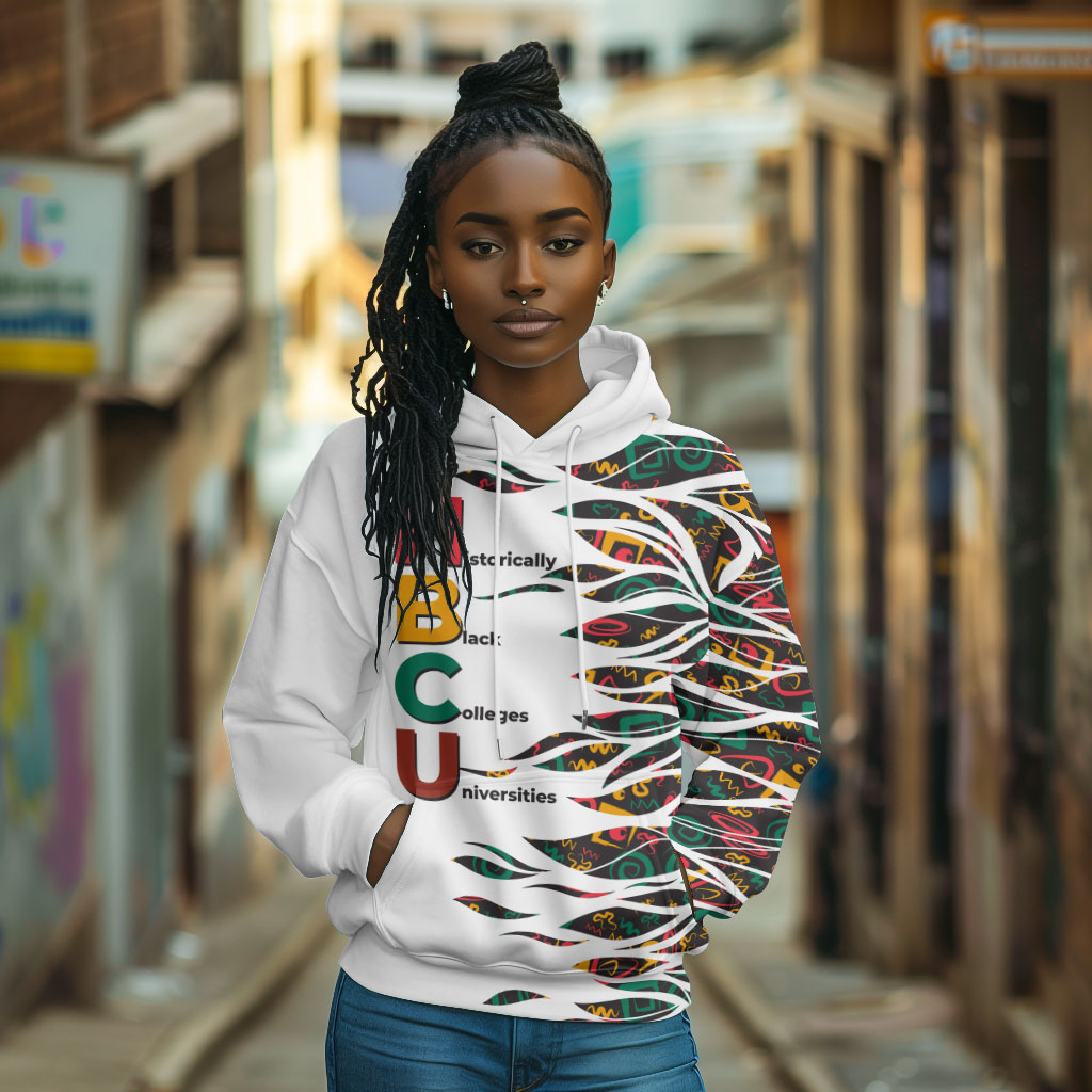 Historically Black Colleges Universities HBCU Hoodie Pan African Colors Tribal Pattern Typography