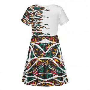 Historically Black Colleges Universities HBCU Kid Short Sleeve Dress Pan African Colors Tribal Pattern Typography
