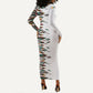 Historically Black Colleges Universities HBCU Long Sleeve Bodycon Dress Pan African Colors Tribal Pattern Typography