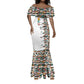 Historically Black Colleges Universities HBCU Mermaid Dress Pan African Colors Tribal Pattern Typography