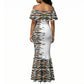 Historically Black Colleges Universities HBCU Mermaid Dress Pan African Colors Tribal Pattern Typography
