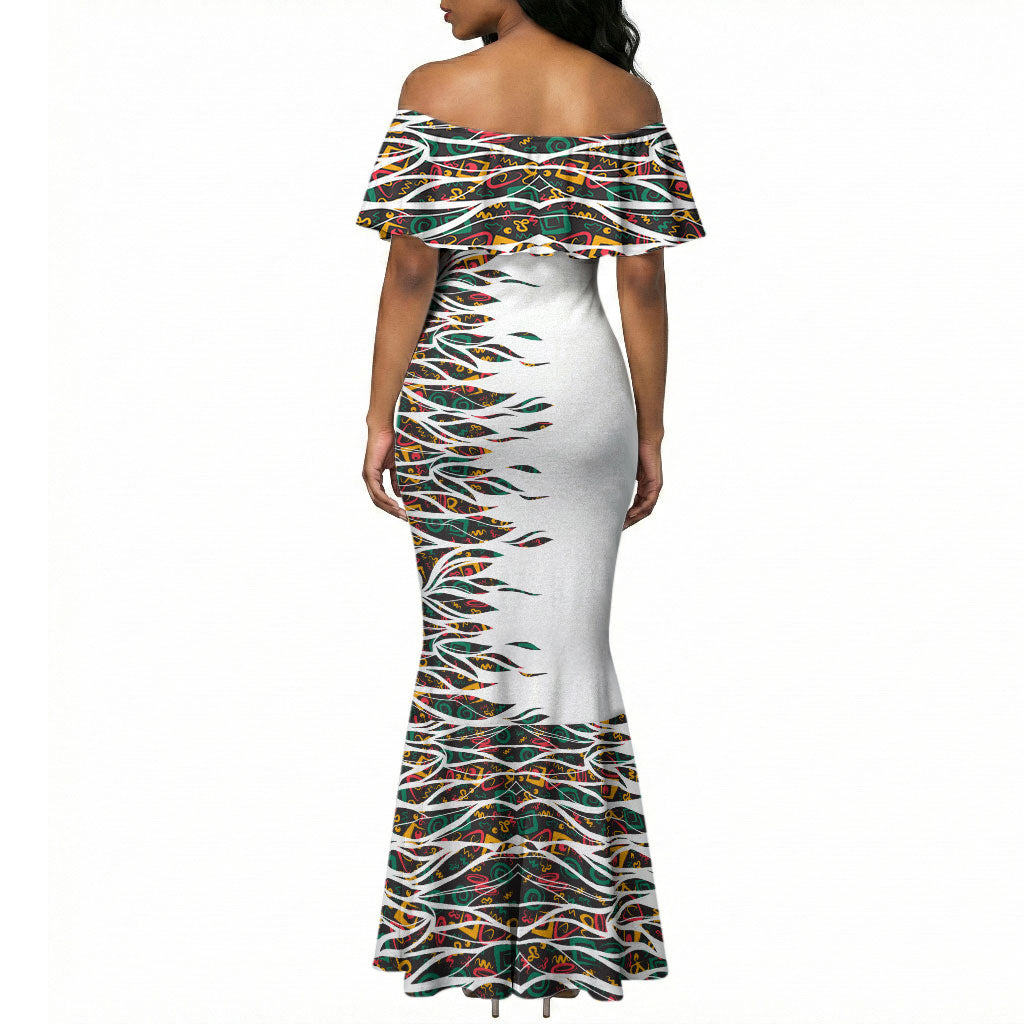 Historically Black Colleges Universities HBCU Mermaid Dress Pan African Colors Tribal Pattern Typography