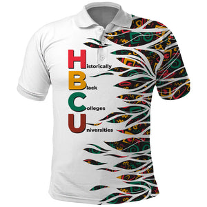 Historically Black Colleges Universities HBCU Polo Shirt Pan African Colors Tribal Pattern Typography