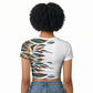 Historically Black Colleges Universities HBCU Raglan Cropped T shirt Pan African Colors Tribal Pattern Typography