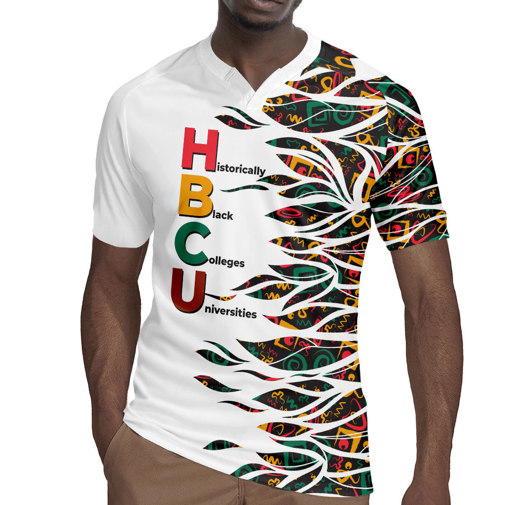 Historically Black Colleges Universities HBCU Rugby Jersey Pan African Colors Tribal Pattern Typography