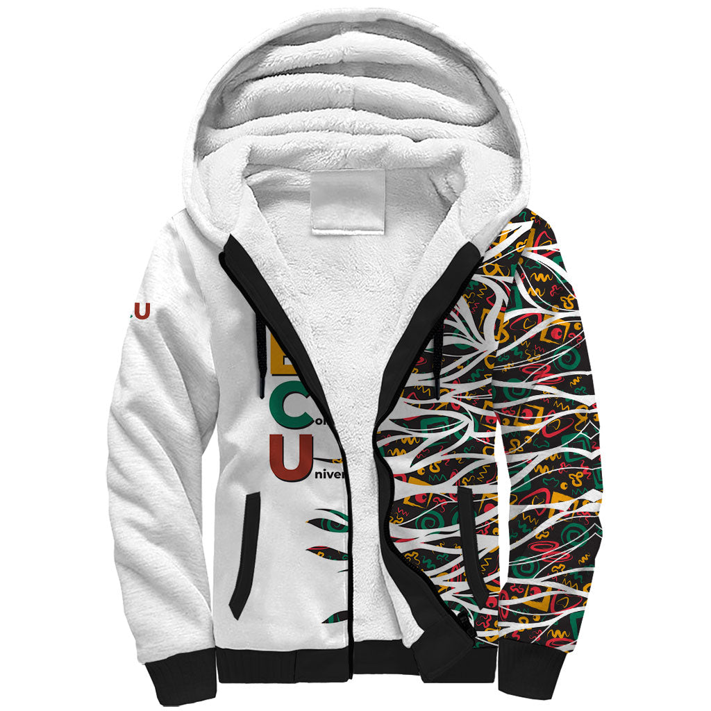 Historically Black Colleges Universities HBCU Sherpa Hoodie Pan African Colors Tribal Pattern Typography