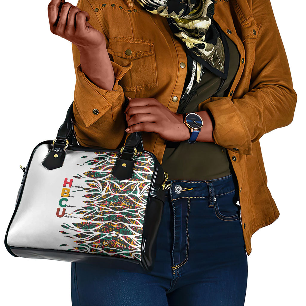 Historically Black Colleges Universities HBCU Shoulder Handbag Pan African Colors Tribal Pattern Typography