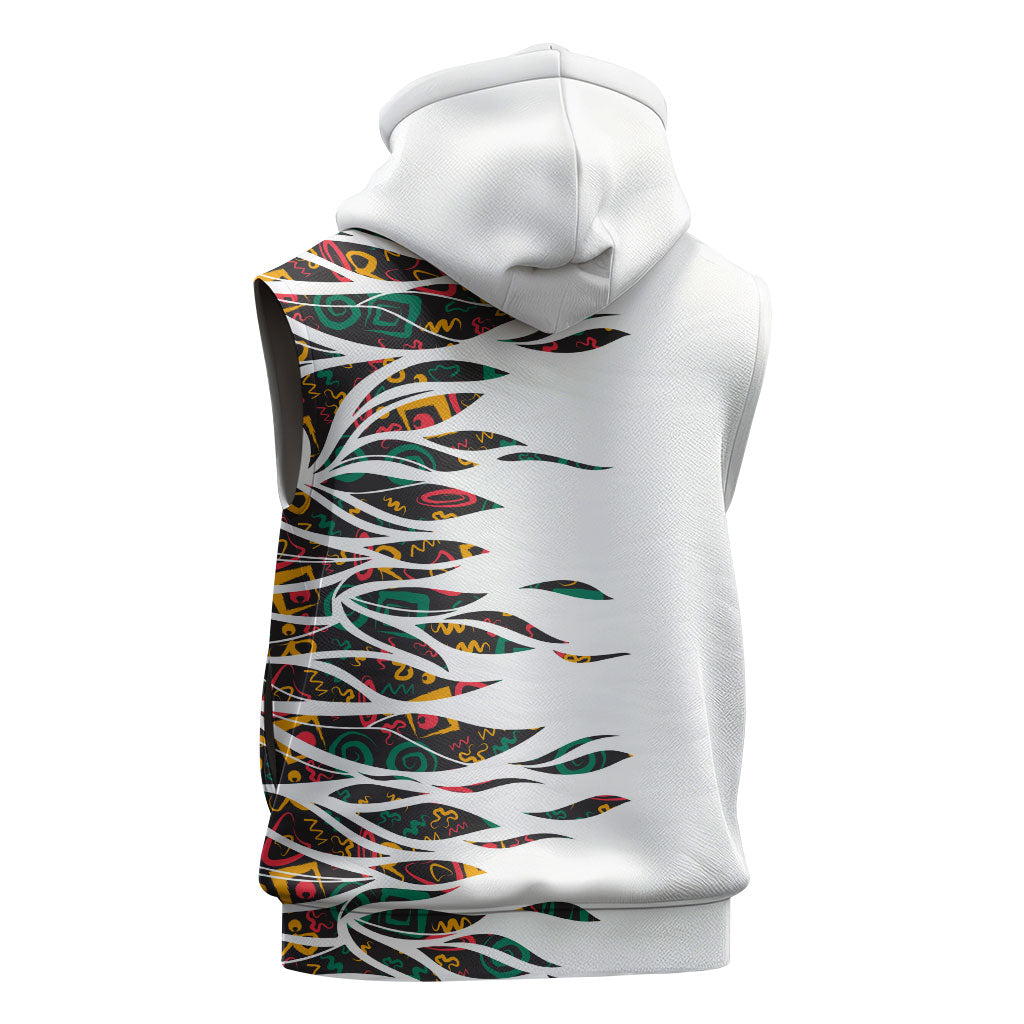 Historically Black Colleges Universities HBCU Sleeveless Zip Hoodie Pan African Colors Tribal Pattern Typography