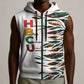Historically Black Colleges Universities HBCU Sleeveless Zip Hoodie Pan African Colors Tribal Pattern Typography