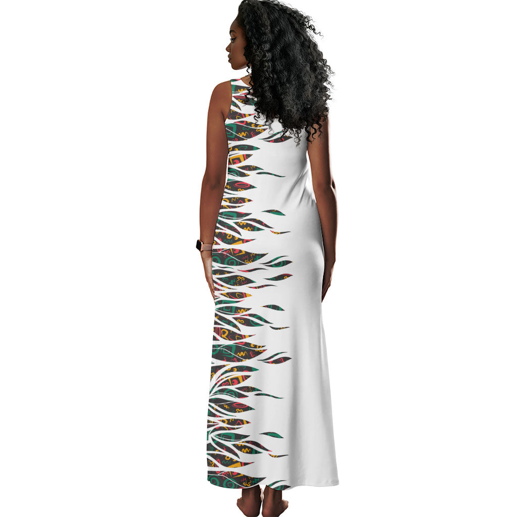 Historically Black Colleges Universities HBCU Tank Maxi Dress Pan African Colors Tribal Pattern Typography