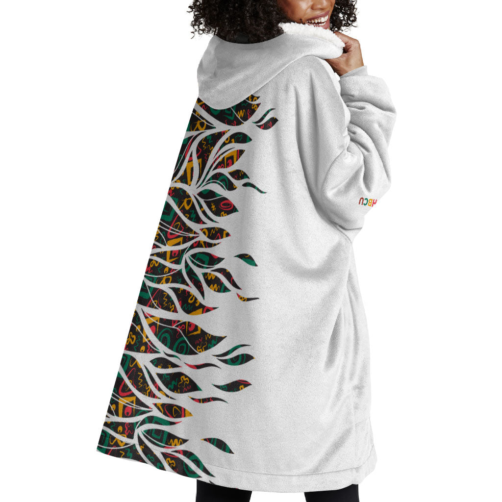 Historically Black Colleges Universities HBCU Wearable Blanket Hoodie Pan African Colors Tribal Pattern Typography