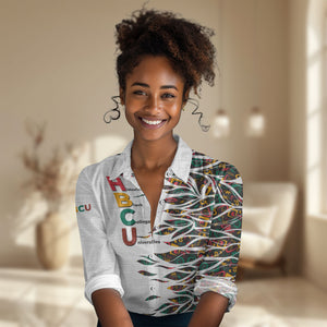 Historically Black Colleges Universities HBCU Women Casual Shirt Pan African Colors Tribal Pattern Typography