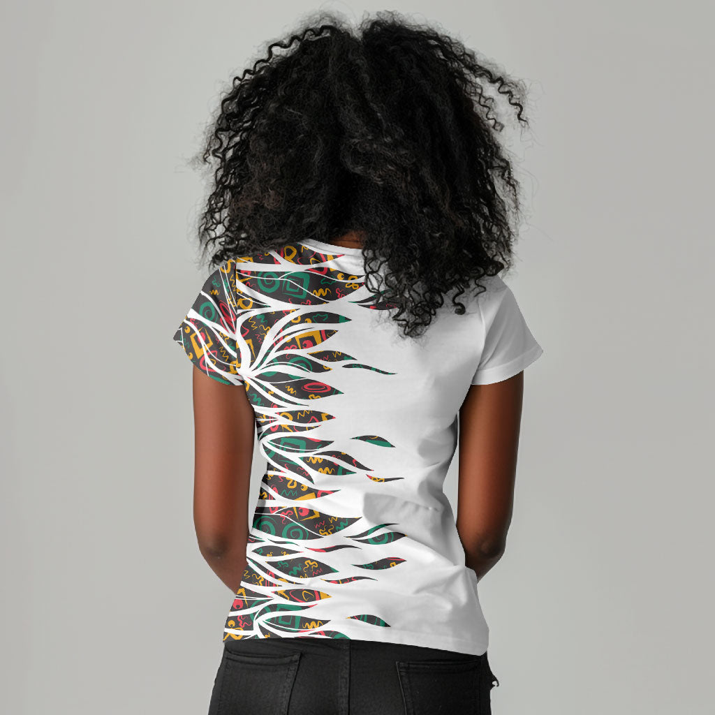 Historically Black Colleges Universities HBCU Women V-Neck T-Shirt Pan African Colors Tribal Pattern Typography