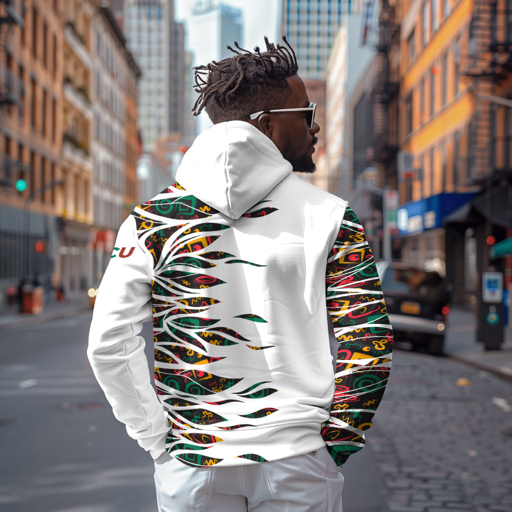 Historically Black Colleges Universities HBCU Zip Hoodie Pan African Colors Tribal Pattern Typography