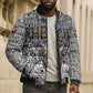 HBCU Black History Legacy Bomber Puffer Jacket Word Cloud African Shield Knowledge Book