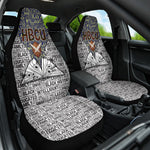 HBCU Black History Legacy Car Seat Cover Word Cloud African Shield Knowledge Book