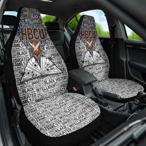 HBCU Black History Legacy Car Seat Cover Word Cloud African Shield Knowledge Book