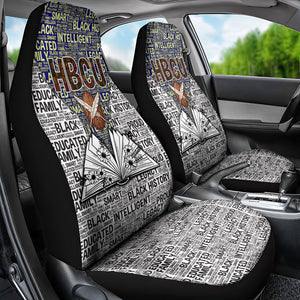 HBCU Black History Legacy Car Seat Cover Word Cloud African Shield Knowledge Book