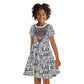 HBCU Black History Legacy Kid Short Sleeve Dress Word Cloud African Shield Knowledge Book