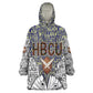 HBCU Black History Legacy Kid Wearable Blanket Hoodie Word Cloud African Shield Knowledge Book