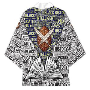 HBCU Black History Legacy Kimono Word Cloud African Shield Knowledge Book
