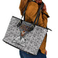 HBCU Black History Legacy Leather Tote Bag Word Cloud African Shield Knowledge Book
