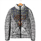 HBCU Black History Legacy Padded Jacket Word Cloud African Shield Knowledge Book