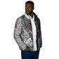 HBCU Black History Legacy Padded Jacket Word Cloud African Shield Knowledge Book