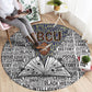 HBCU Black History Legacy Round Carpet Word Cloud African Shield Knowledge Book