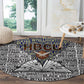 HBCU Black History Legacy Round Carpet Word Cloud African Shield Knowledge Book