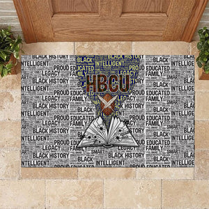 HBCU Black History Legacy Rubber Doormat Word Cloud African Shield Knowledge Book