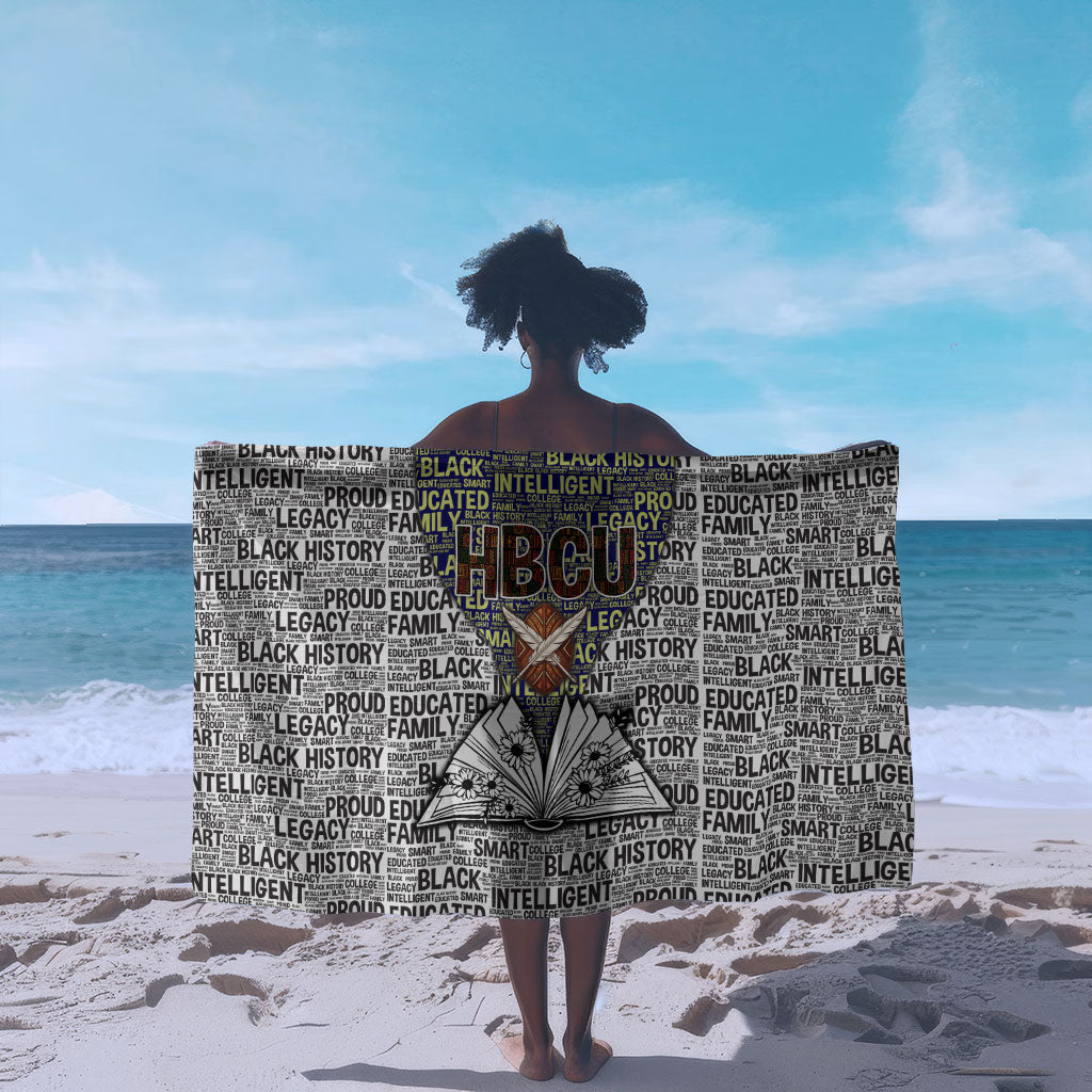 HBCU Black History Legacy Sarong Word Cloud African Shield Knowledge Book