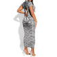 HBCU Black History Legacy Short Sleeve Bodycon Dress Word Cloud African Shield Knowledge Book