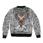 HBCU Black History Legacy Sleeve Zip Bomber Jacket Word Cloud African Shield Knowledge Book